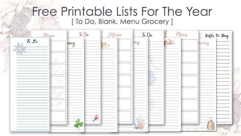 sets   printable   lists  stay organized   year