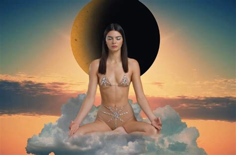 kendall jenner meditates in glitzy star bikini for day 25 of love advent calendar
