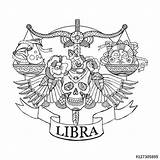 Libra Coloring Zodiac Scale Pages Sign Tattoo Drawing Adults Signs Horoscope Fotolia Para Scales Mandalas Tattoos Desenhos Colorir Adult Virgo sketch template
