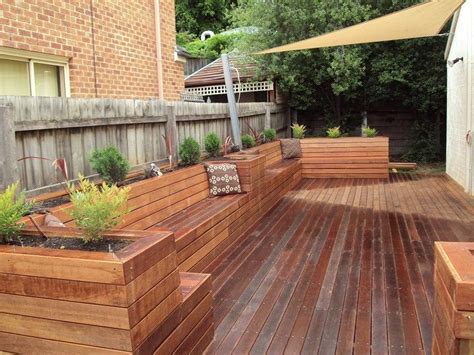 making deck planter box planter designs ideas backyard seating