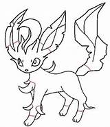 Leafeon Coloring Pages Pokemon Draw Getcolorings Color sketch template