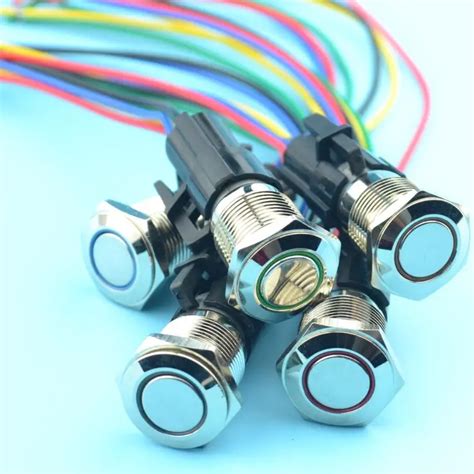 led illuminated momentary mm push button switch car dash connector  switches