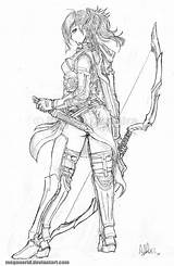 Ranger Elven Meganerid Deviantart Archer Elf Dungeons Character Fantasy Drawing Tattoo Zeichnungen Coloring Pages Disney Drawings Female Dnd Dragons Sketches sketch template