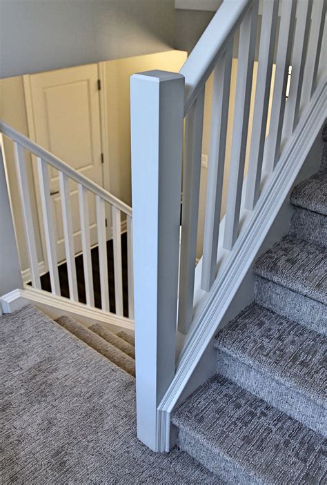 contemporary newel post painted white white painting newel posts