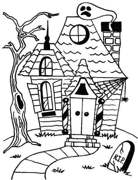 haunted house coloring pages printables  getcoloringscom