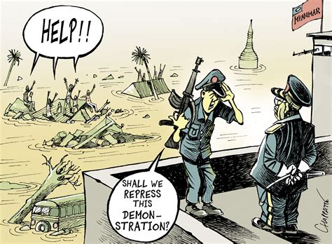 Disaster In Burma Globecartoon Political Cartoons Patrick Chappatte