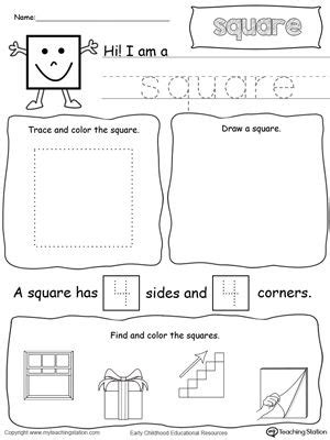 square shapes shapes preschool shapes worksheets