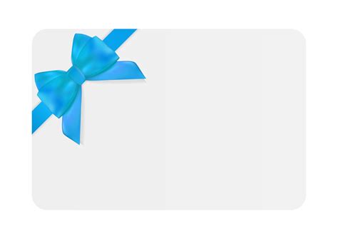 plantilla de tarjeta de regalo en blanco  lazo azul  cinta