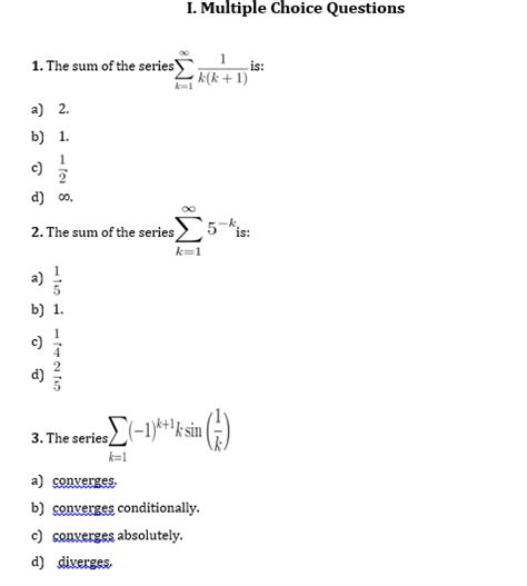 Solved The Sum Of The Series Sigma Infinity K 1 1 K K 1