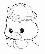 Coloring Duck Cute Pages Baby Hat Ducks Popular sketch template