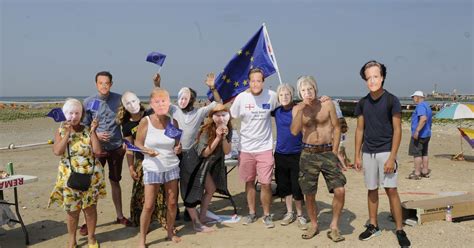 anti brexit beach party  place  margate sands   england world cup match kent