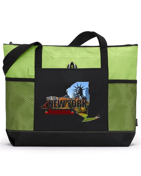 personalized  york apple tote bag    colors etsy