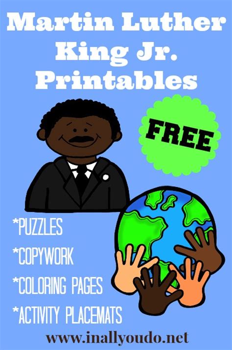 martin luther king jr printables  activity ideas kids