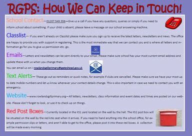ways  contact poster rowlands gill primary school