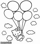 Coloring Balloons Balloon Hello Pages Kitty Kids sketch template
