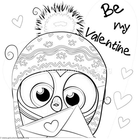 instant    valentine cute owl coloring pages coloring