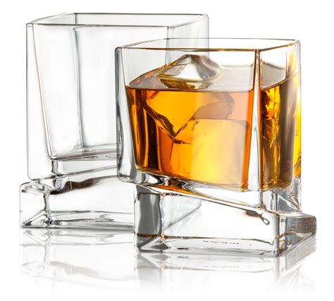 Buy Joyjolt Carre Square Scotch Glasses Old Fashioned Whiskey Glasses