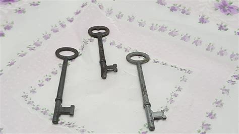 antique long metal skeleton keys