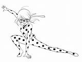 Ladybug Coloring Cat Noir Pages Miraculous Getcoloringpages sketch template