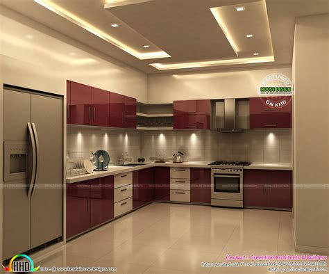 superb kitchen  bedroom interiors kerala home design  floor plans