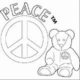 Coloring Peace Sign Pages Kids Printable Top Teddy Fun sketch template