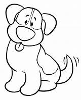 Dog Line Easy Coloring Library Clipart Printable Pages sketch template