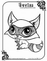 Coloring Pages Cutie Cuties Animal Print Color Loft Quirky Artist Kids Racoon sketch template