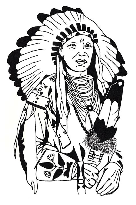 drawing native american native american adult coloring pages