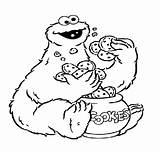 Cookie Monster Coloring Cookies Jar Eat Pages Kids Sheet sketch template