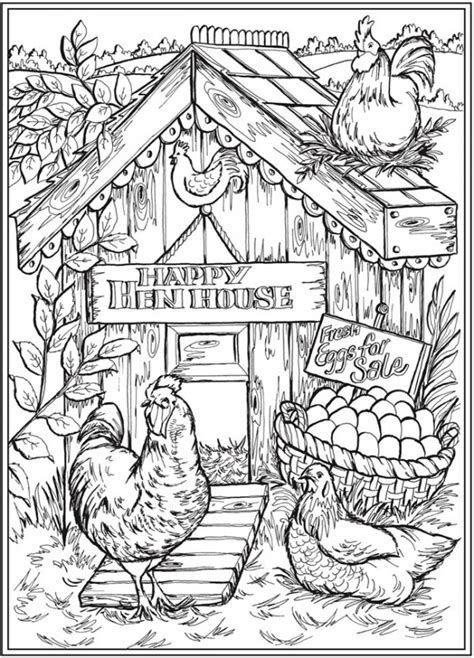 farm life coloring pages stamping