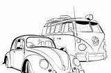 Pages Coloring Volkswagen Vw Beetle Bus Getdrawings sketch template