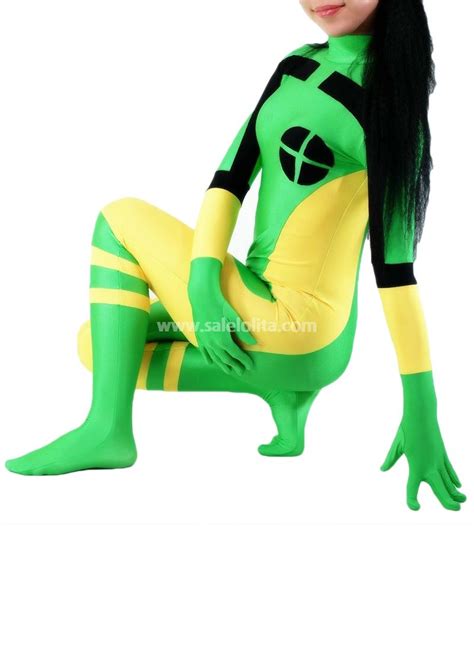 green and yellow spandex catsuits