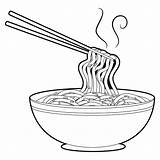 Noodles Chopsticks Noodle Drawing 30seconds Growl Stomach sketch template