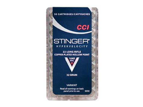 cci stinger ammo 22 long rifle 32 grain plated lead hollow point