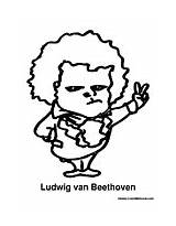 Beethoven Ludwig Van Music Coloring Colormegood Composers sketch template