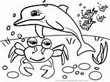 Unterwassertiere Unterwasserwelt Ausmalen Zum Krebs Unterwasser Reizend Delfin Fur Korallen sketch template