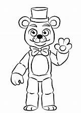 Coloring Pages Freddy Fnaf Nights Five Helpy Freddys Printable Print Golden sketch template