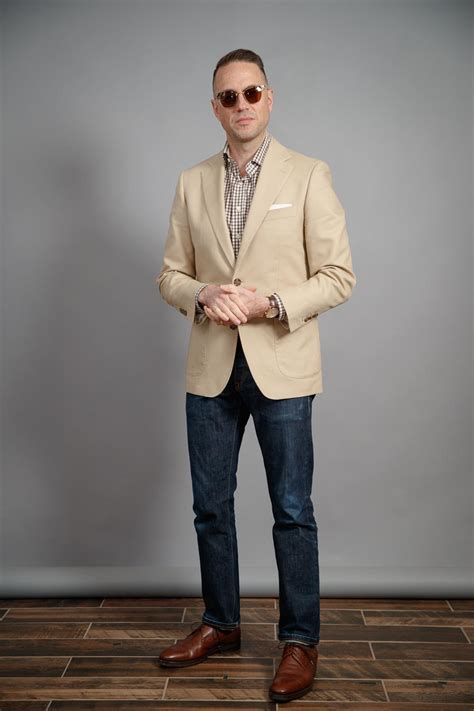 khaki cotton sport coat  spoke style