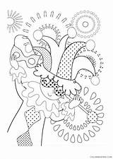 Mardi Gras Coloring Pages Coloring4free Jester Related Posts sketch template