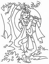 Krishna Coloring Pages Janmashtami Getdrawings sketch template
