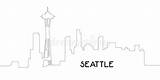 Seattle Skyline sketch template