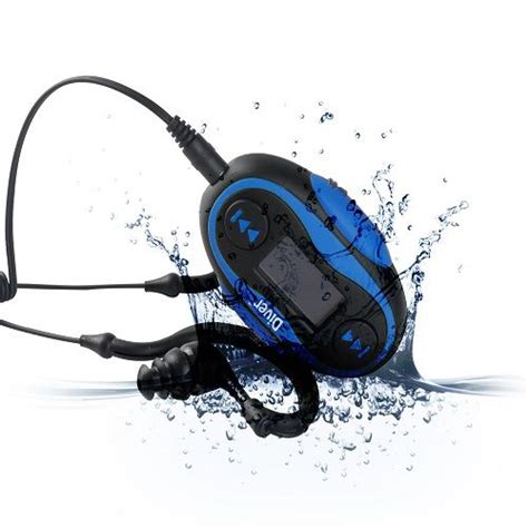 diver mp dbl  lcd waterproof mp player  waterproof earphones blue ebay