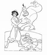 Coloring Aladdin Pages Disney Popular sketch template