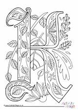 Illuminated Colouring Letter Pages Alphabet sketch template