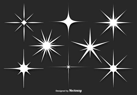white sparkles vector set   vector art stock graphics