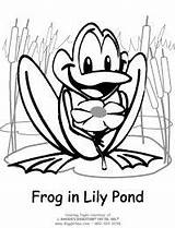 Coloring Spring Pages Frog Lily Pad Pond Sheets Giggletimetoys Bing Sheet sketch template