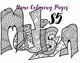 Coloring Pages Name Custom Word Include Purchase Note Digital Item Madisyn Etsy Books Adult sketch template