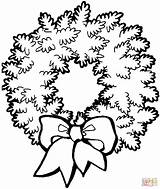 Coloring Pages Wreaths Christmas Wreath Printable Bow Popular sketch template
