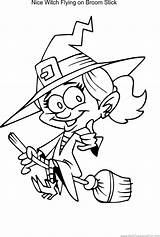 Stick Coloring Getcolorings Witch Broom Nice sketch template