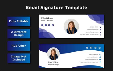 email signature template vector image templatemonster